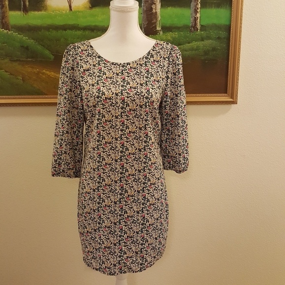 Floral Zip Back Spare Dress Size Large - Picture 4 of 8